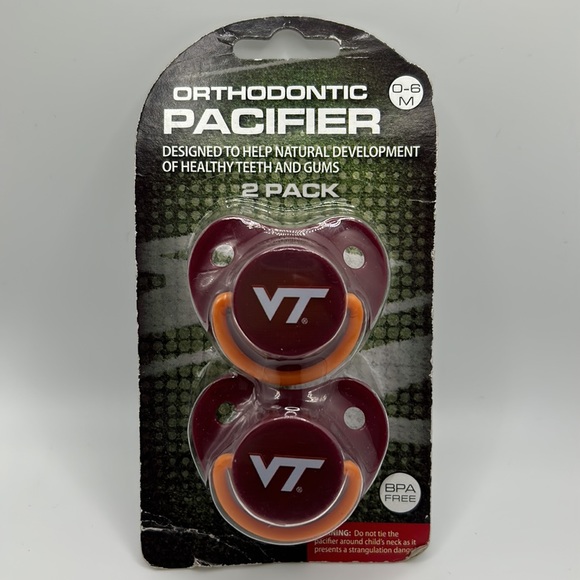 Virginia Tech Orthodontic Pacifiers 2 Pack - Picture 4 of 5